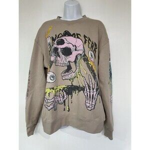Zara Sweatshirt Women/ Men Medium   3 Eyed Skull Long Sleeve Pullover B13